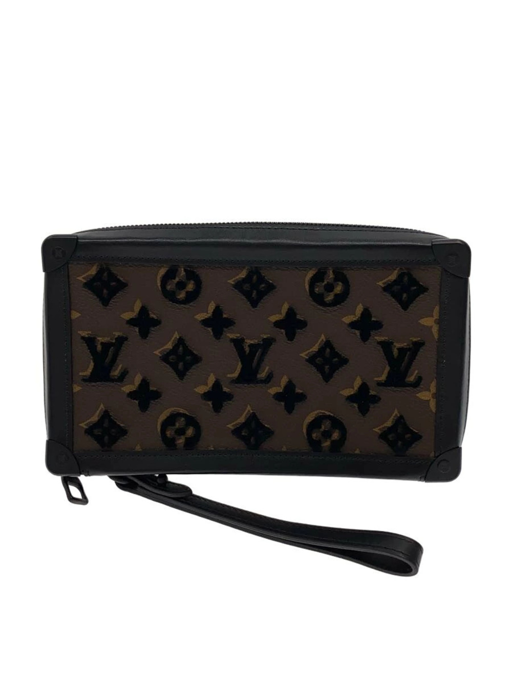 LOUIS VUITTON Soft Trunk Clutch Monogram Tuffetage Brown